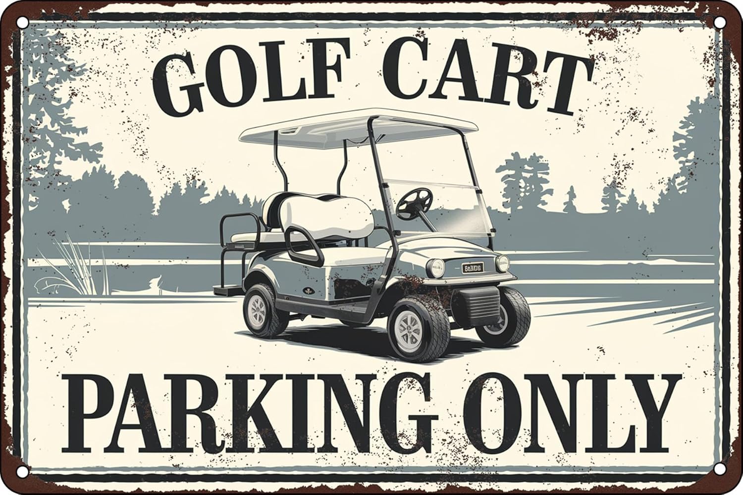 Home Office Library - Golf Cart Parking Only Course Poster