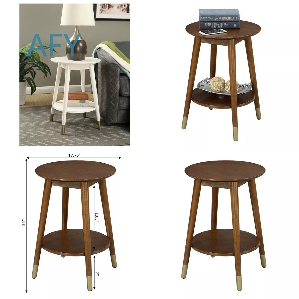 Home Office Ikea - Wooden Side Table with Bottom Storage