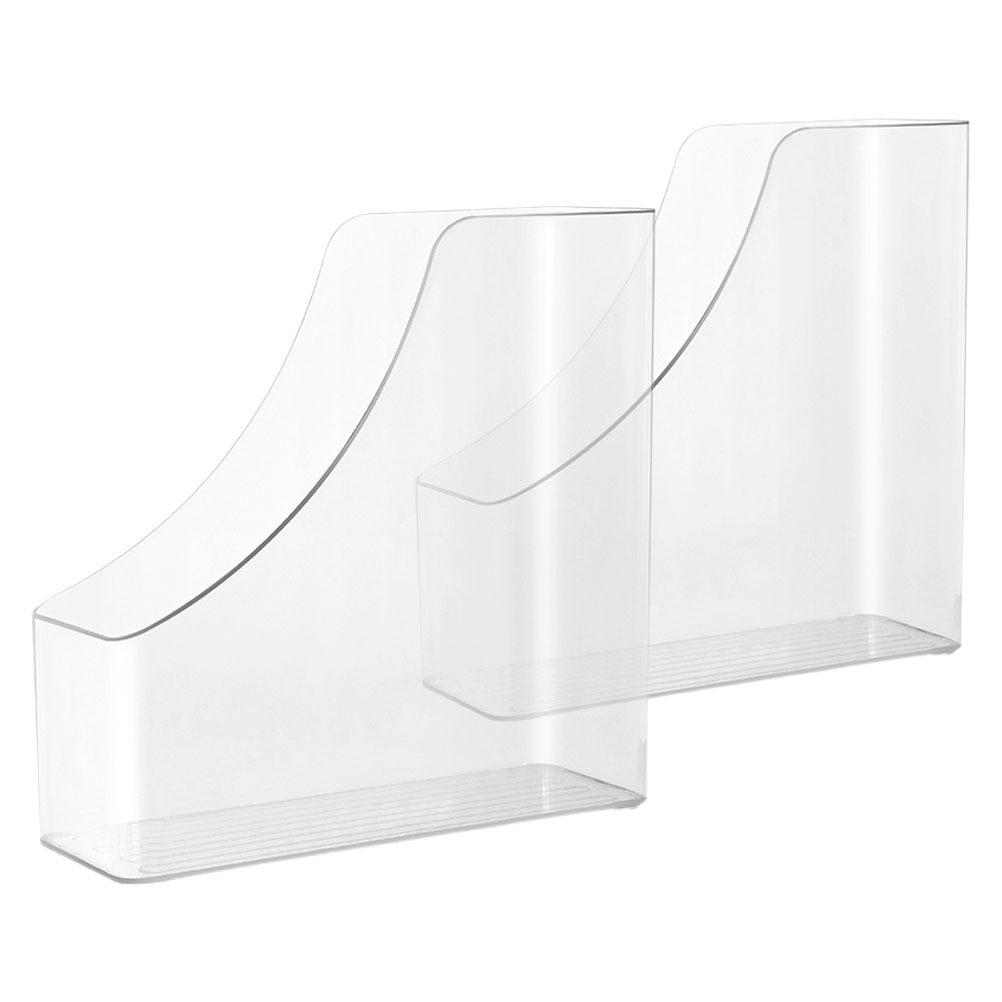 Home Office Library - 2Pcs Clear File Boxes Transparent Desktop