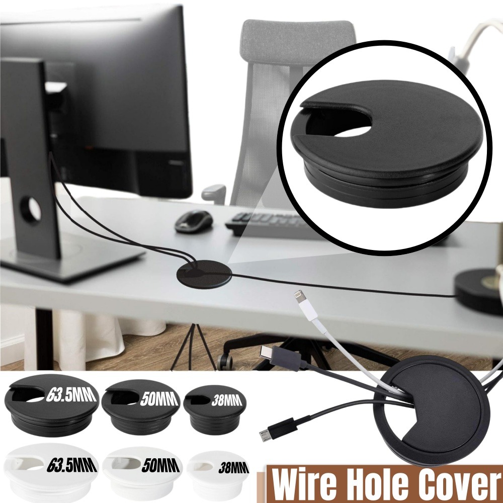 Home Office Hidden Desk - Plastic Wire Hole Cover 1.5/2/2.5 Inch
