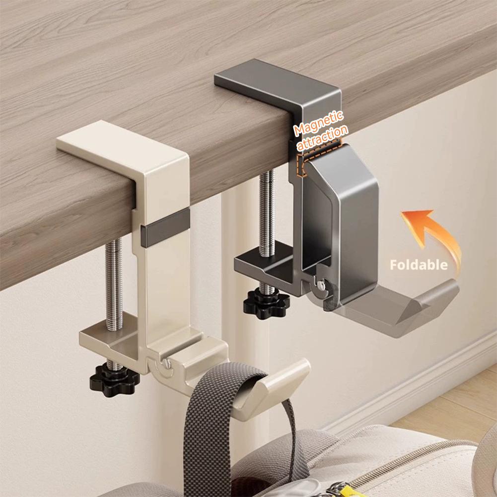 Home Office Hidden Desk - No Drill Foldable Desk Hook Clamp
