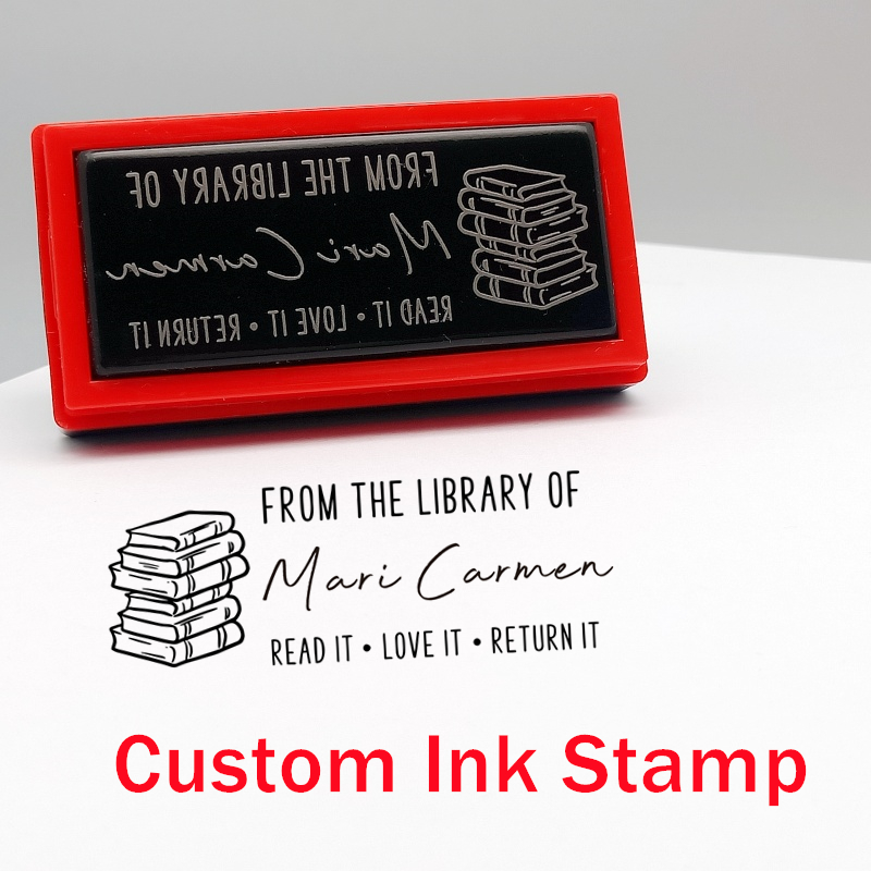 Home Office Library - ex libris timbres personalizados de tinta