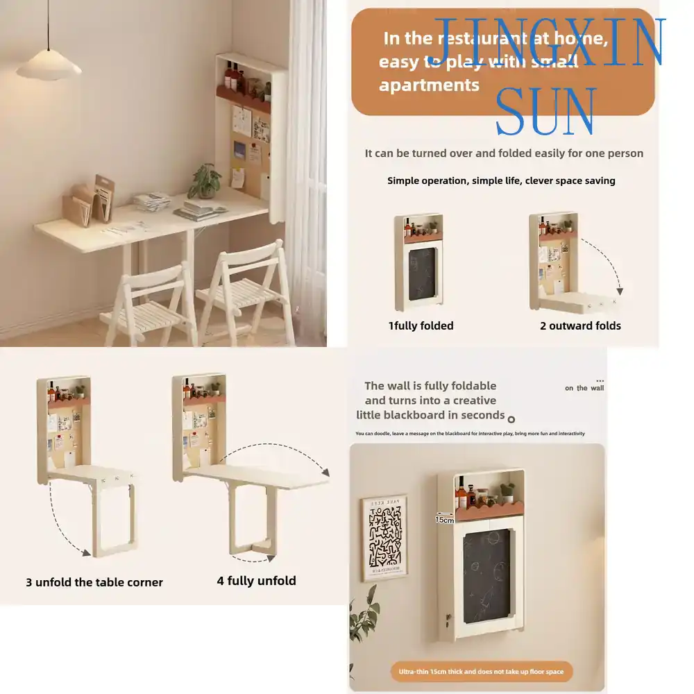 Home Office Ikea - Modern Fold-Down Wall Table with Hidden