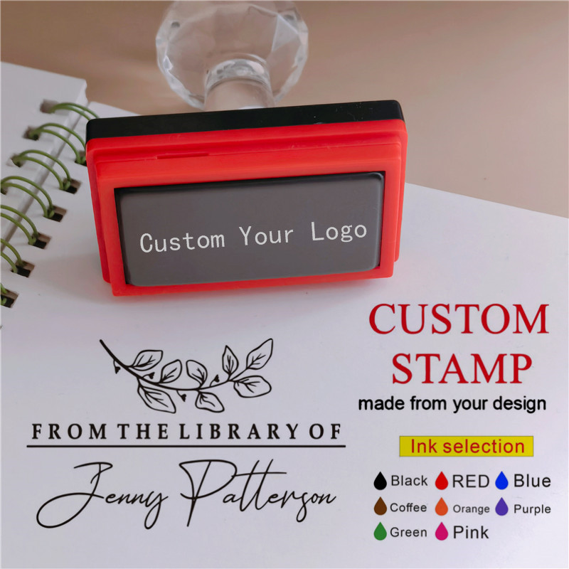 Home Office Library - Personalized Logo Self Inking Stamp Customized