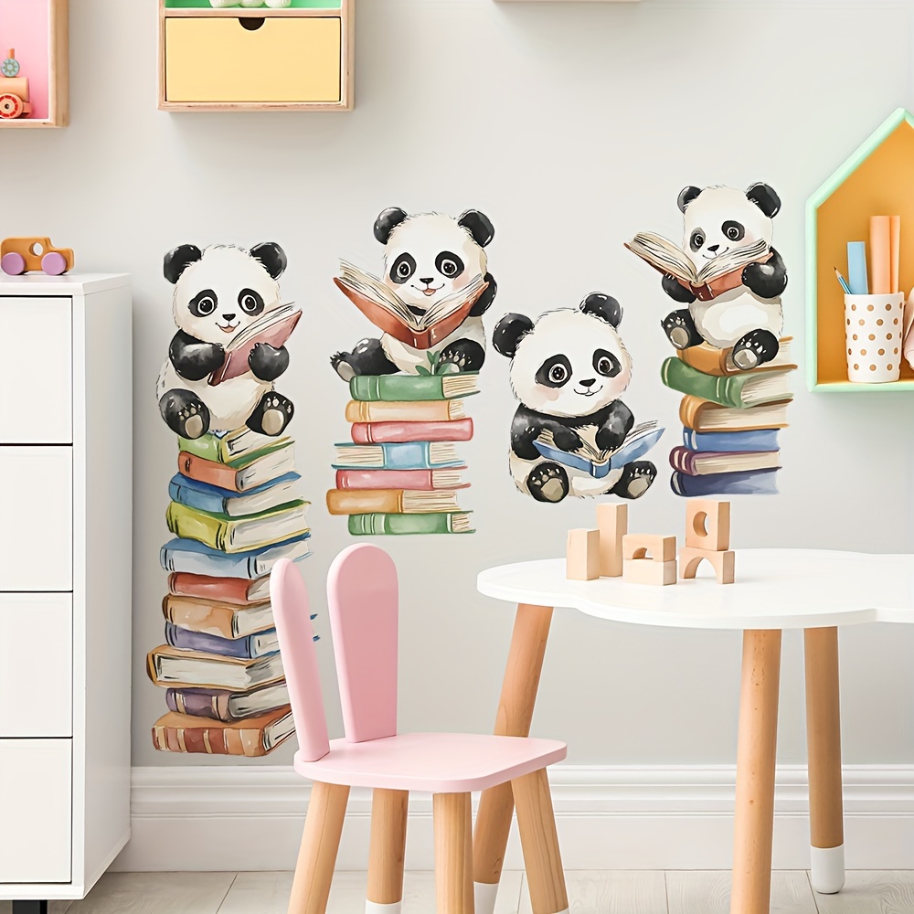 Cartoon Panda Read Book Wall S - Home Office Library review and price