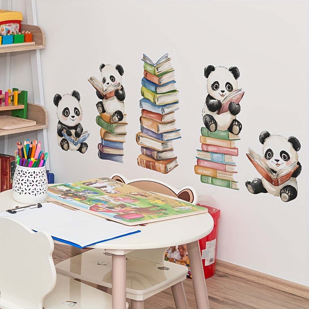 Cartoon Panda Read Book Wall S - Home Office Library review and price
