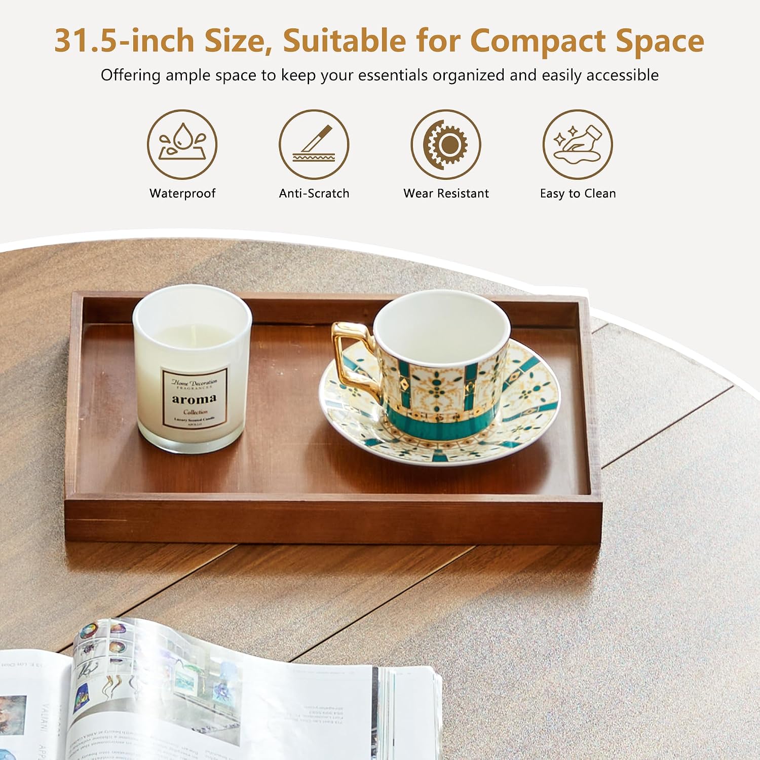 33 Inch Round Coffee Table Wit - Home Office Hidden Desk review and price