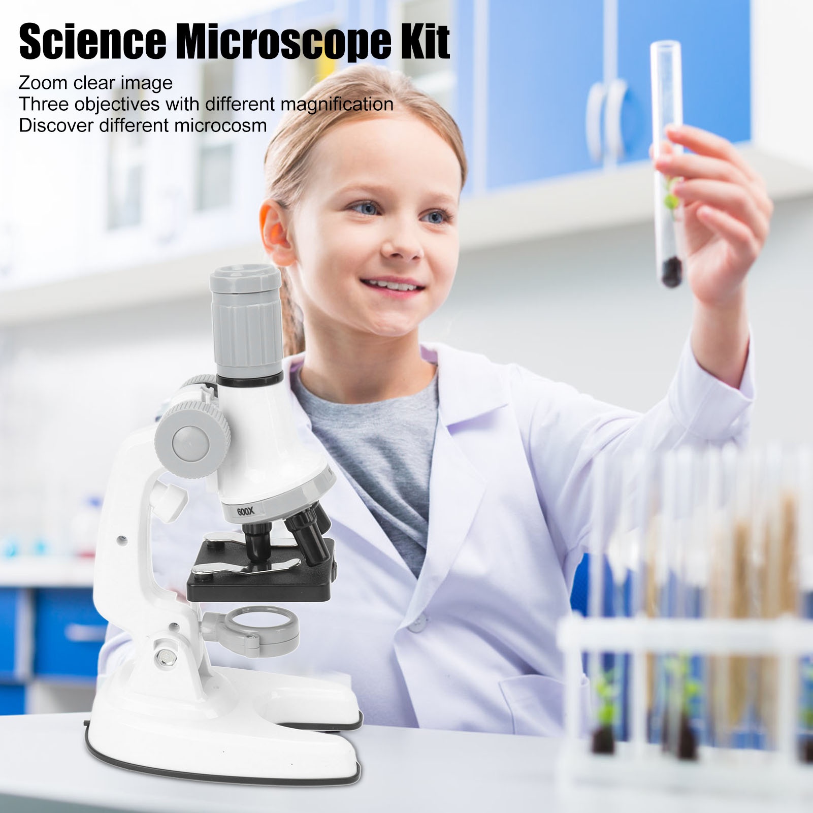 Microscope for Kids 100X 600X  - Zoom Lighting Kit review and price