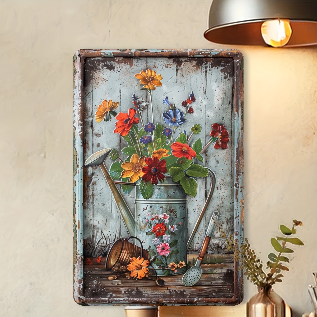 Retro floral metal sheet signa - Home Office Library review and price