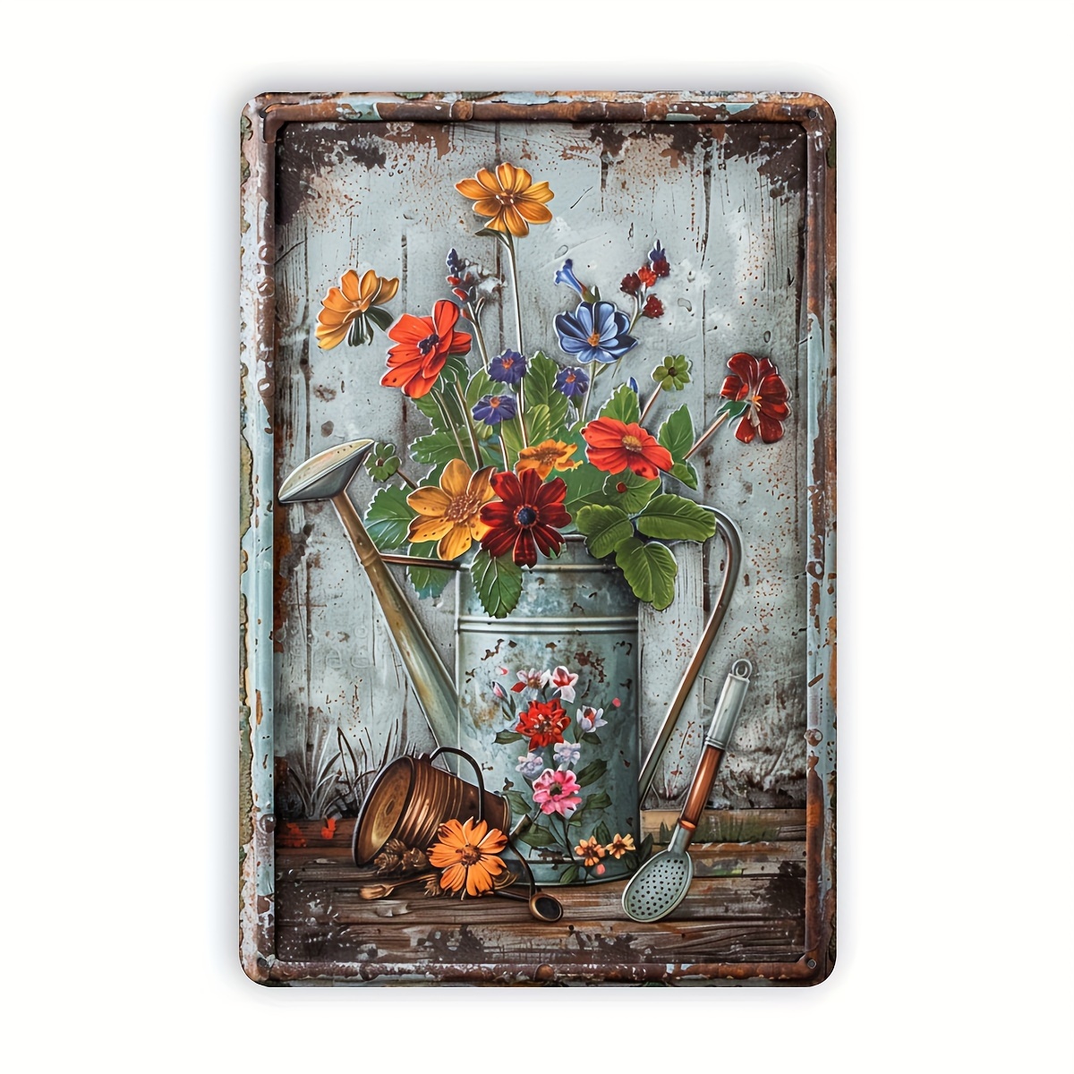 Retro floral metal sheet signa - Home Office Library review and price