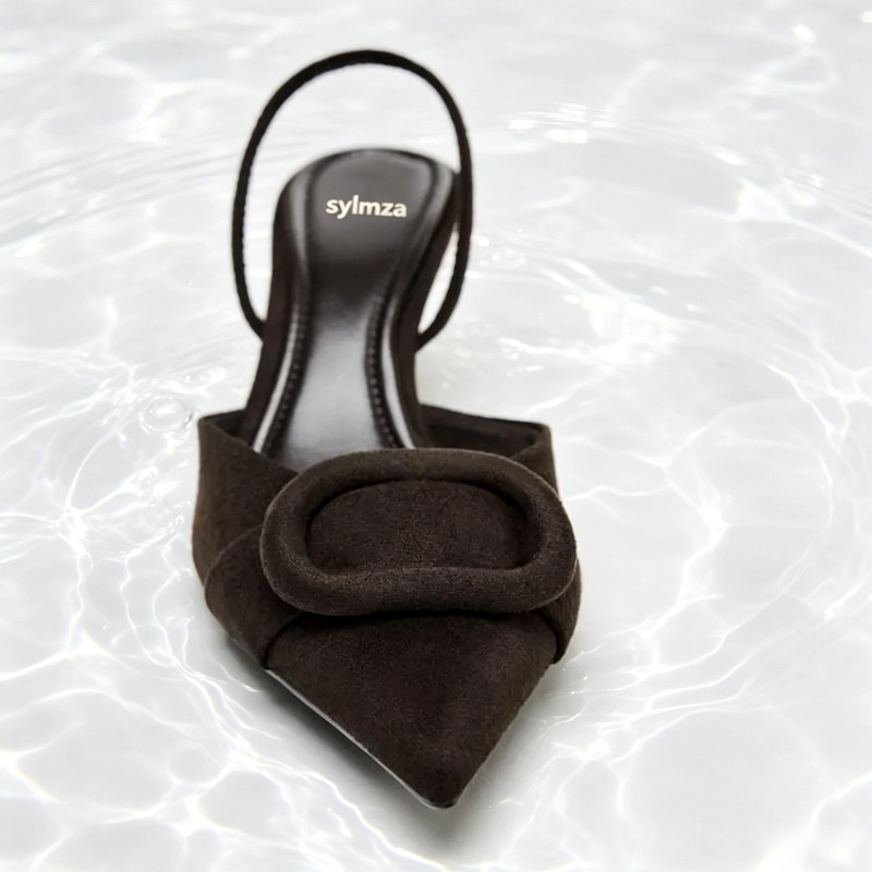 Coffee Faux Suede High-heel Sa - Home Office Makeover review and price